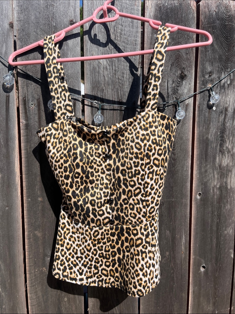 Leopard Print Kids One-Piece Bodysuit in Brown